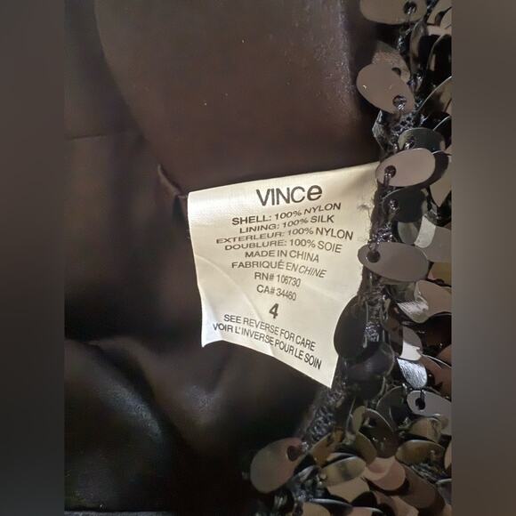 Vince All Sequin Black Pencil Straight Skirt Club Party Event Cocktail Size 4 - Picture 7 of 8